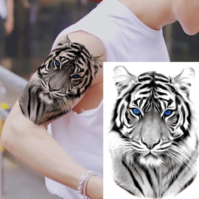 Fashion Temporary Sticker Tiger Tattoo Waterproof Removable Realistic Body Tatoo For Mens