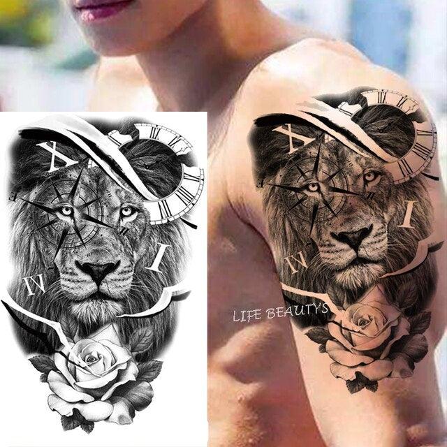 Fashion Temporary Sticker Tiger Tattoo Waterproof Removable Realistic Body Tatoo For Mens