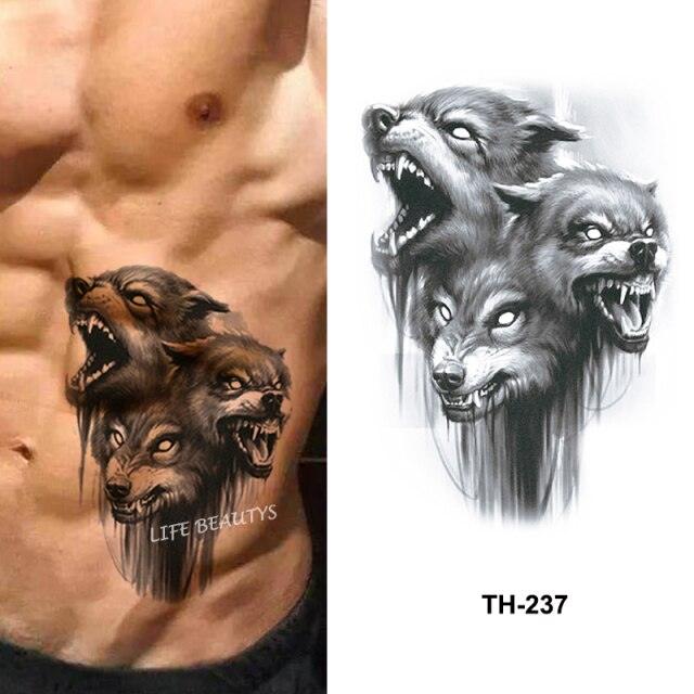 Fashion Temporary Sticker Tiger Tattoo Waterproof Removable Realistic Body Tatoo For Mens