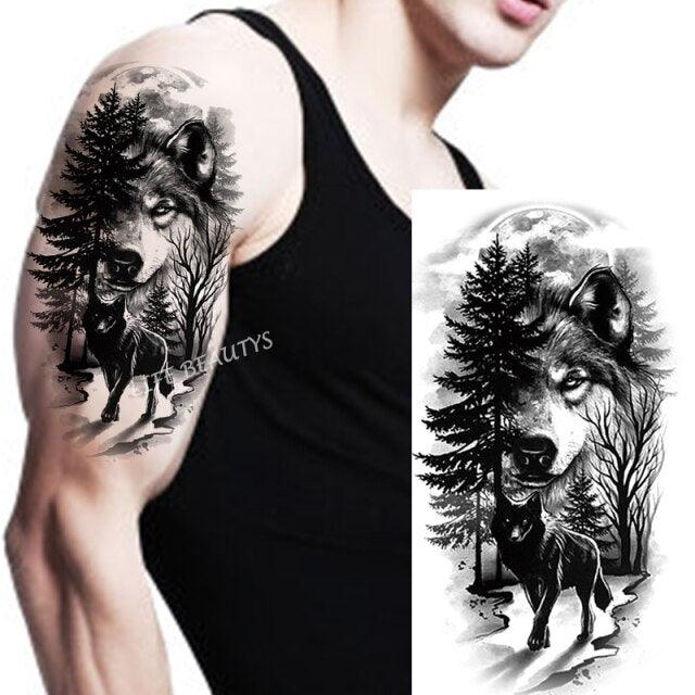 Fashion Temporary Sticker Tiger Tattoo Waterproof Removable Realistic Body Tatoo For Mens