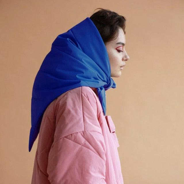 Fashion Winter Light Soft Warm Puffer Neckerchief Puff Neck Scarf Lightweight Head Wrap Headscarf Scarf Triangle Shawl Hood Scarf Puffy For Women