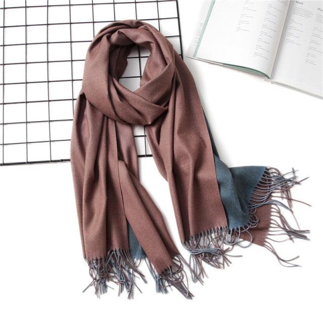 Fashion Winter Solid Soft Scarf Cashmere Lightweight Scarves Shawls Cashmere Escharpe Scarfs Lightweight Shawls Hijabs Shawls Escharpe Elegant Wrap Blanket Bandana Tassel For Lady