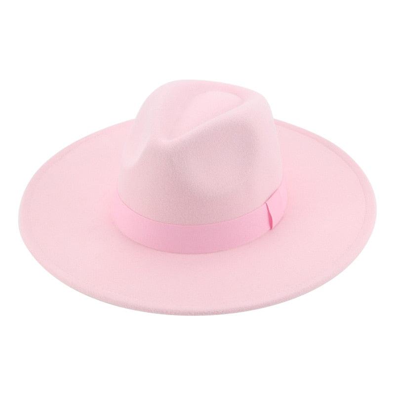 Fashionable Fedora Hats Women Wide Brim Dress Caps  Women's Fedora Hats Elegant Wide Brim Fedora Hat  Wedding Men Hat Warm Retro Style Belt 56-58cm
