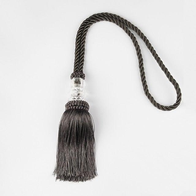 Faux Crystal Beaded Tassels Fringe Curtain Tieback Rope Window Decoration Door Hanging Ball Tassel Accessories Wonderful Curtain Holdbacks Curtains Tiebacks Home Decorative Braided Buckle Fastener Accessories Window Drapery Ball Tassels Tiebacks 50CM