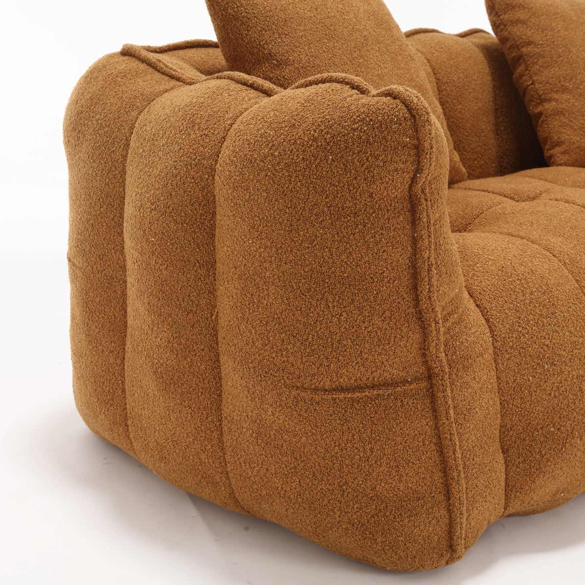 Cozy Beanbag Chair with High Resilience Foam Core for Two - Yellow Chenille, 66x35x25 inches