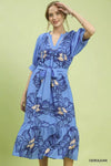 Umgee Floral Belted Midi Dress
