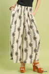 Umgee Geometric Boho Print Wide Leg Pants