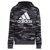 adidas Boys Long Sleeve Camo Print Hoodie Black 4