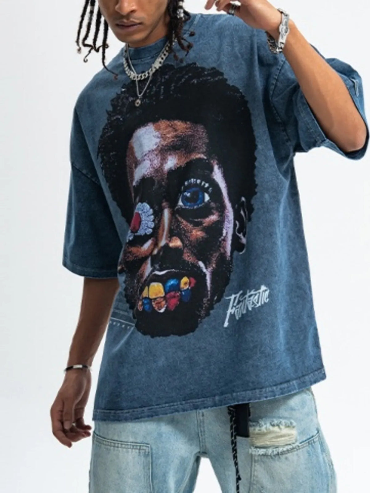 Men's Graphic Round Neck Short Sleeve T-Shirt