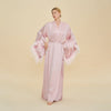 Feather-Trimmed Kimono Robe Abaya (MOA293)