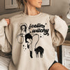 Feeling Witchy Halloween Cozy Nighttime Vibes Soft Cotton Blend Fleece Sweatshirt