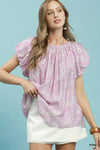 Umgee Umgee Floral Puff Sleeve Blouse