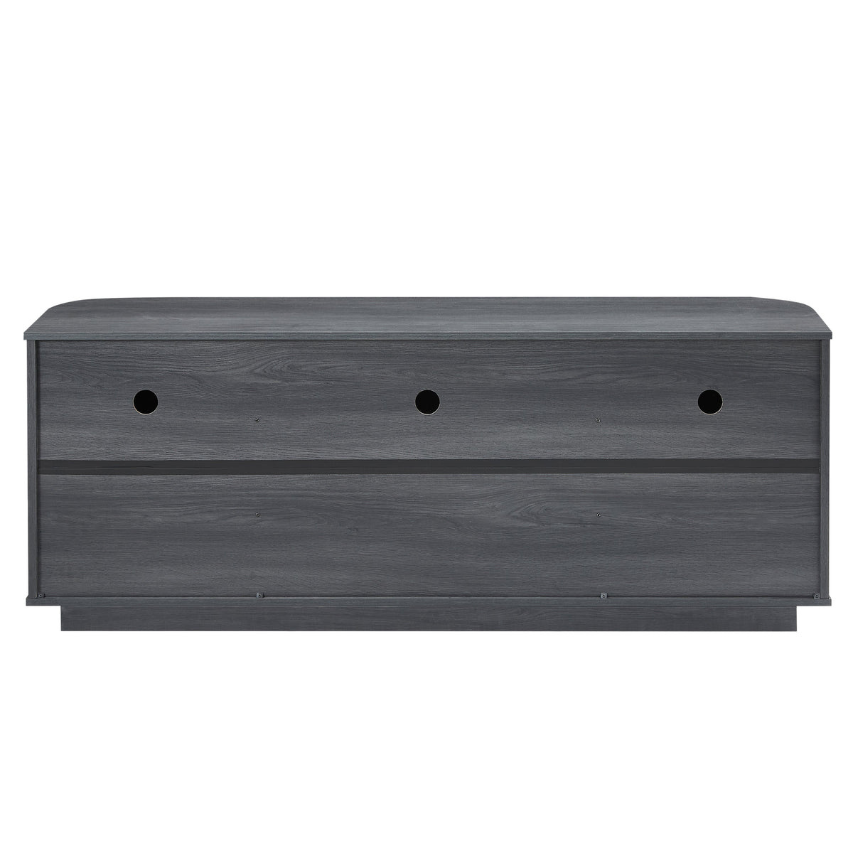 Modern 64-Inch Wavy TV Cabinet with LED Lights, Black, Particleboard and MDF, 64''W x 15''D x 24''H