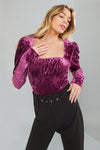 PUT ON A SHOW VELVET TOP