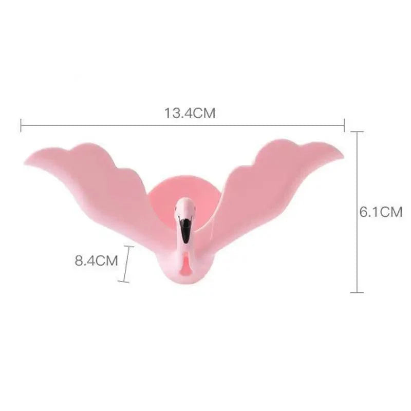 Flamingo Soap Dish Keep Soap Dry Clean Shower Soap Saver Tray Plastic Adhesive Drain Sponge Holder Bathroom Tool Soap Dish with Drains Soap Holder with Hooks Easy Dry SoapTray Easy Cleaning Soap Saver Extend Soap Life Powerful Adhesive No Drilling