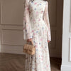 Floral Chiffon Maxi Dress(MS432)