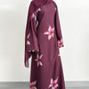 Floral Print Maxi Dress with Cape Sleeves(MS440)