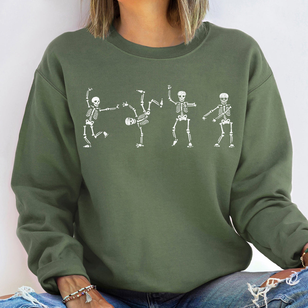 Flossing Skeletons Vintage Halloween Night Parade Edition Limited Collector's Exclusive Sweatshirt