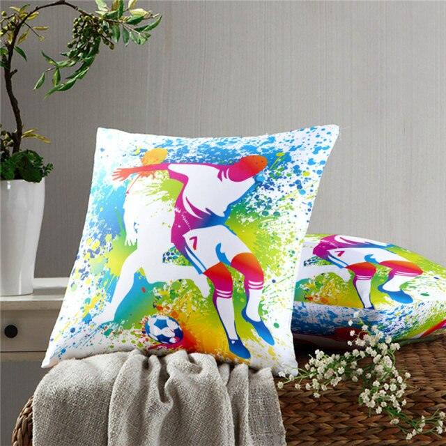 Football Pillow Case Decoration Sofa Cushion Pillow Case Throw Pillow Cover Cool Soccer Ball Art Amazing Football Fire Home Artwork Decor Pillow Case Decoration Car Pillow Case
