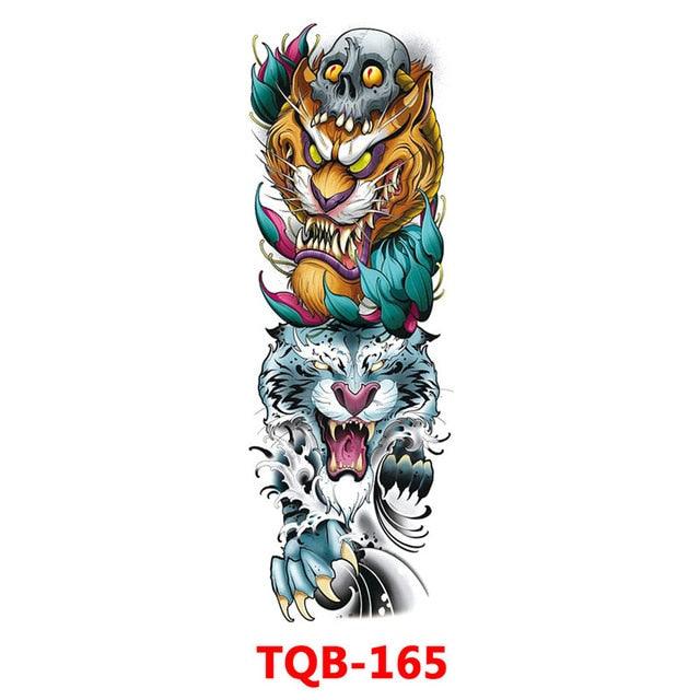 Full Arm Large Size Sleeve Temporary Sticker Dragon Tattoo Waterproof Body Art Realistic 3D Design For Mens