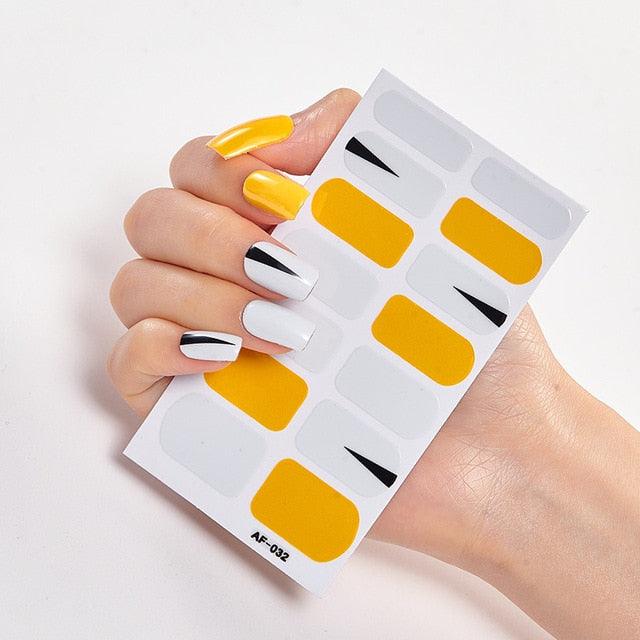 Full Cover Nail Stickers Nail Polish Nail Decoration Nails Sticker Designer Self Adhesive Nail Sticker Creative Nail Art Sticker Sticker Nail Decorations Accessories Metal Curve Stripe Lines Design Letter Nail Sticker Adhesive Decoration Template