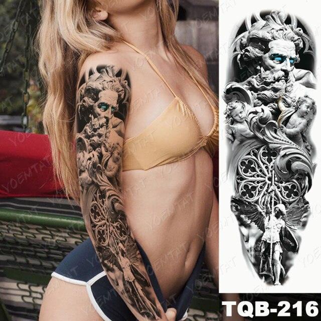 Full Women Man Realistic Waterproof Temporary Tattoo Tiger Stickers Luxury Big Design For Arm Thigh