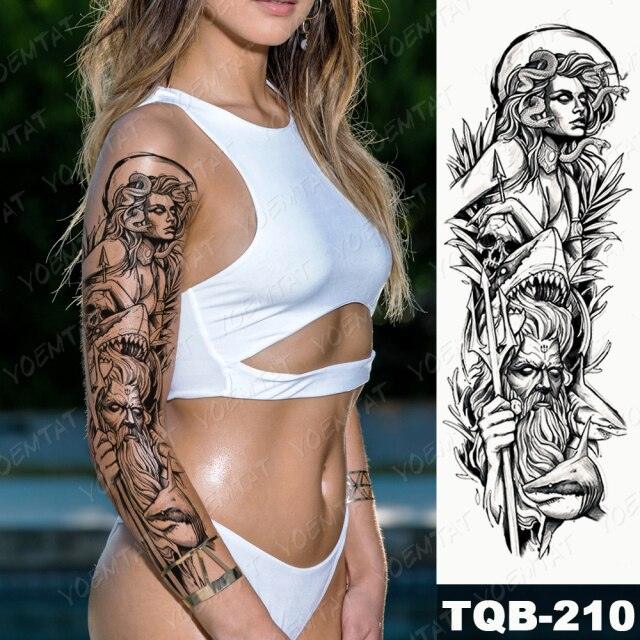 Full Women Man Realistic Waterproof Temporary Tattoo Tiger Stickers Luxury Big Design For Arm Thigh