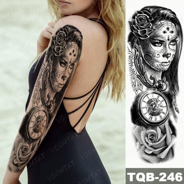 Full Women Man Realistic Waterproof Temporary Tattoo Tiger Stickers Luxury Big Design For Arm Thigh