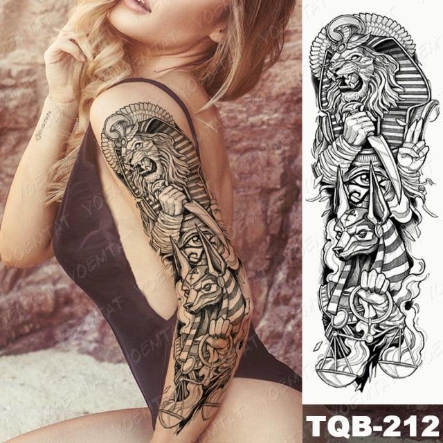 Full Women Man Realistic Waterproof Temporary Tattoo Tiger Stickers Luxury Big Design For Arm Thigh