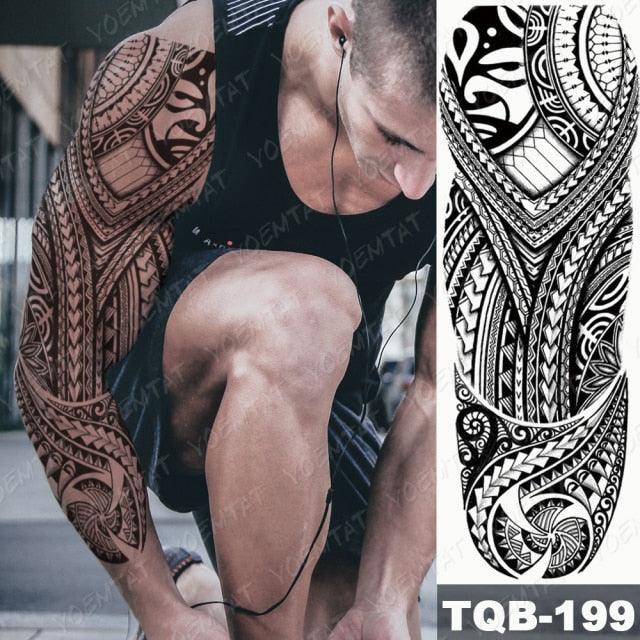 Full Women Man Realistic Waterproof Temporary Tattoo Tiger Stickers Luxury Big Design For Arm Thigh
