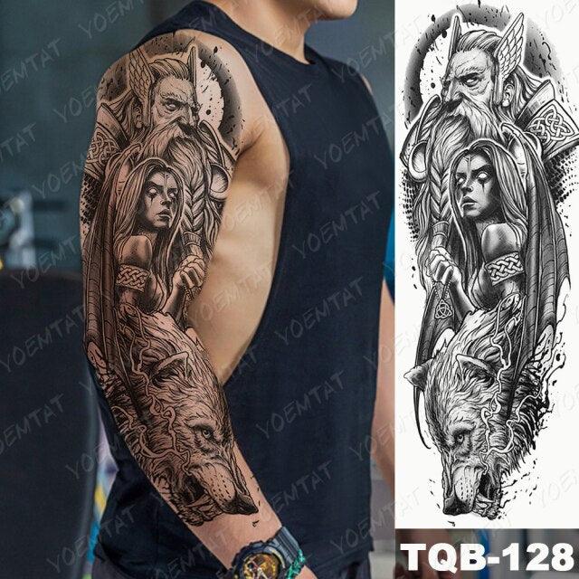 Full Women Man Realistic Waterproof Temporary Tattoo Tiger Stickers Luxury Big Design For Arm Thigh