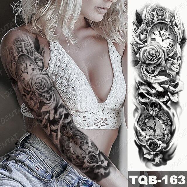 Full Women Man Realistic Waterproof Temporary Tattoo Tiger Stickers Luxury Big Design For Arm Thigh