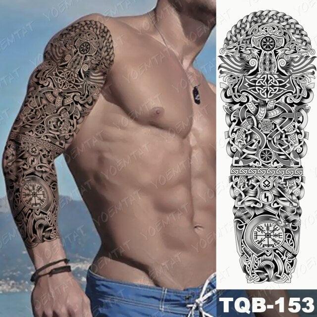 Full Women Man Realistic Waterproof Temporary Tattoo Tiger Stickers Luxury Big Design For Arm Thigh