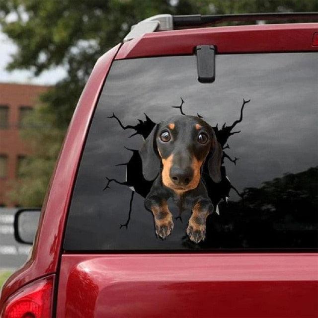 Funny Dog Head In The Crack Vinyl Car Funny Dog Head In The Crack Vinyl Car Stickers Decals Motorcycle Accessories Car-window Decorative Goods Broken Glass Sticker Car Stickers Decals Motorcycle Accessories Car-window Decorative Goods Pvc Car Sticker