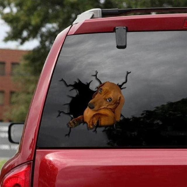 Funny Dog Head In The Crack Vinyl Car Funny Dog Head In The Crack Vinyl Car Stickers Decals Motorcycle Accessories Car-window Decorative Goods Broken Glass Sticker Car Stickers Decals Motorcycle Accessories Car-window Decorative Goods Pvc Car Sticker