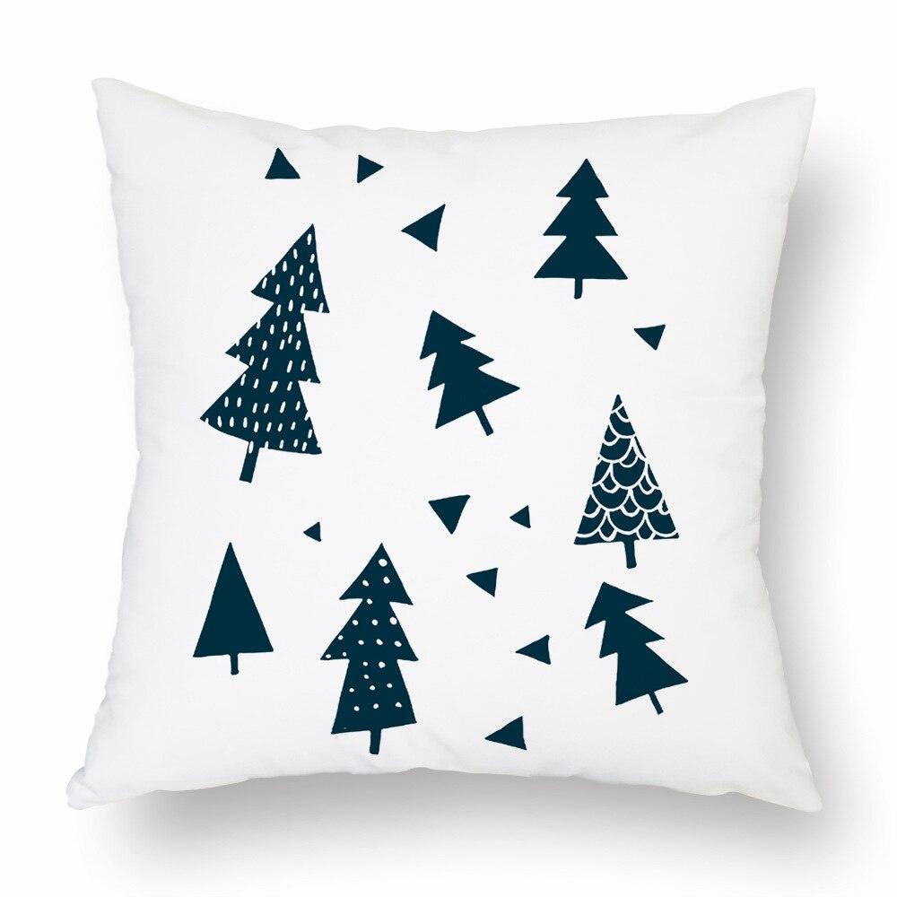 Geometry Cushion Cover Trees Cactus Bear Star Pattern Cushion Cover Pillowcase Cotton Pillow Sofa Throw White Printed Print Decorative Pillow Covers For Sofa Bed Sweet Home Decor Case 45x45CM