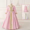 Girls Embroidered Kaftan Dress with Jeweled Belt(MKG021)