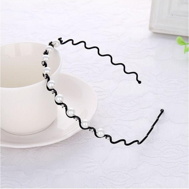 Girls Shiny Luxury Rhinestone Hair Band High Quality Diamond Pearls Hair Hoop Accessories for Women Crystal Headbands Ornaments