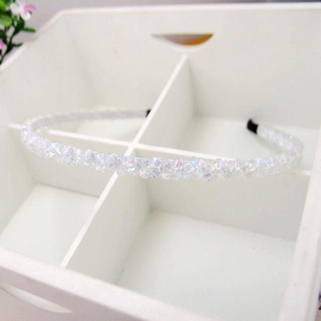 Girls Shiny Luxury Rhinestone Hair Band High Quality Diamond Pearls Hair Hoop Accessories for Women Crystal Headbands Ornaments