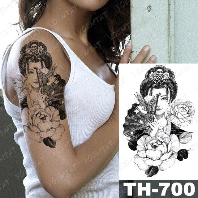 Gladiator Temporary Tattoo Sticker Flower Waterproof Big Modern Womens Mens Body Tattoo Luxury Design