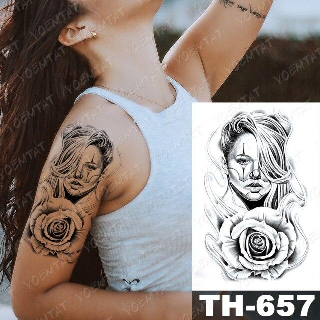 Gladiator Temporary Tattoo Sticker Flower Waterproof Big Modern Womens Mens Body Tattoo Luxury Design