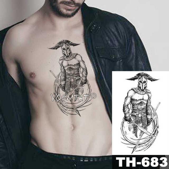 Gladiator Temporary Tattoo Sticker Flower Waterproof Big Modern Womens Mens Body Tattoo Luxury Design