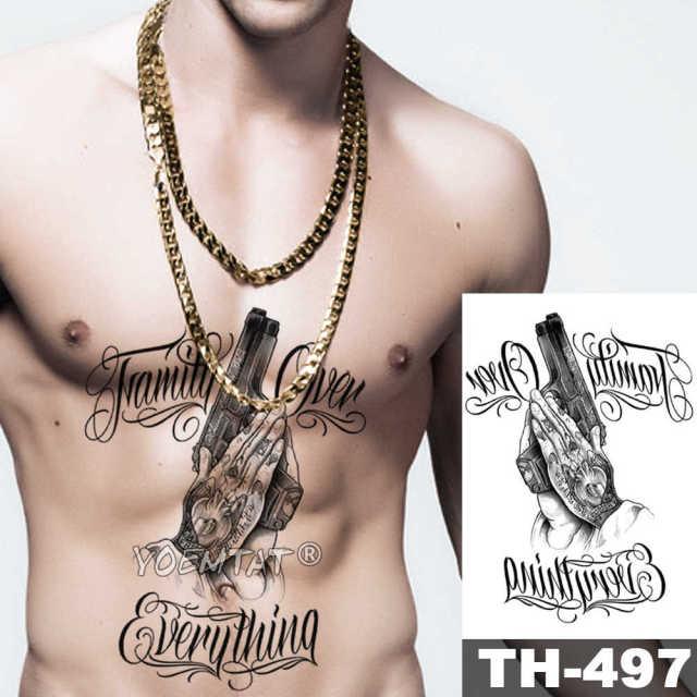 Gladiator Temporary Tattoo Sticker Flower Waterproof Big Modern Womens Mens Body Tattoo Luxury Design