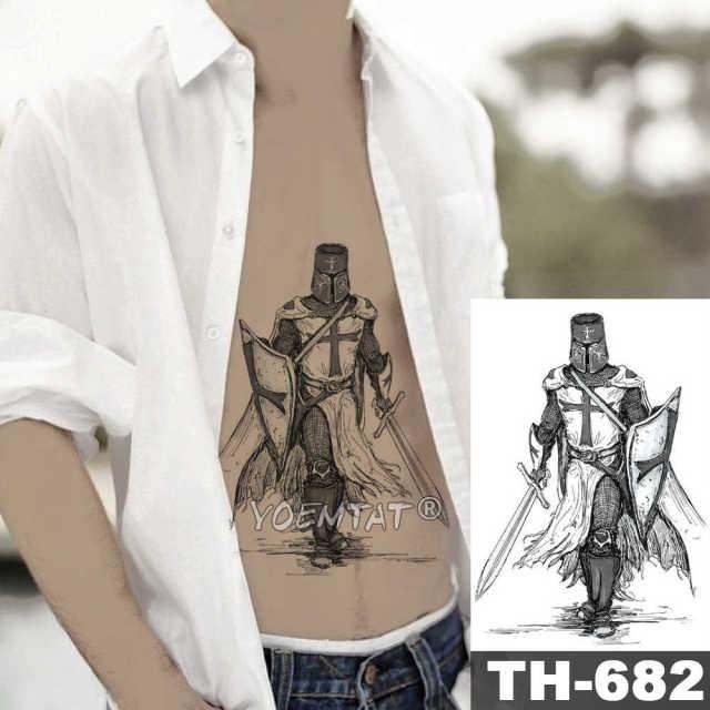 Gladiator Temporary Tattoo Sticker Flower Waterproof Big Modern Womens Mens Body Tattoo Luxury Design
