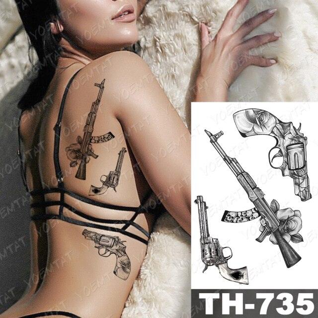 Gladiator Temporary Tattoo Sticker Flower Waterproof Big Modern Womens Mens Body Tattoo Luxury Design