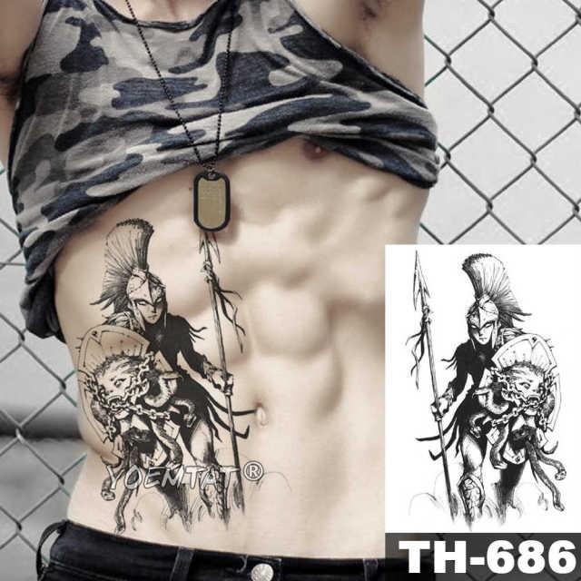 Gladiator Temporary Tattoo Sticker Flower Waterproof Big Modern Womens Mens Body Tattoo Luxury Design