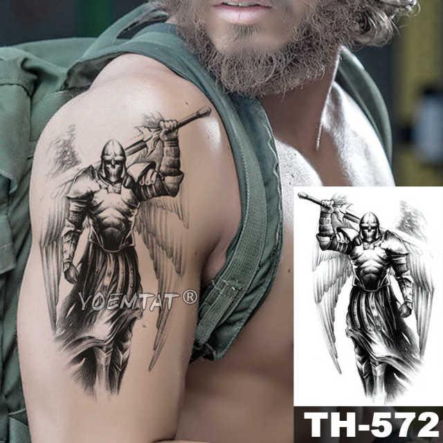 Gladiator Temporary Tattoo Sticker Flower Waterproof Big Modern Womens Mens Body Tattoo Luxury Design