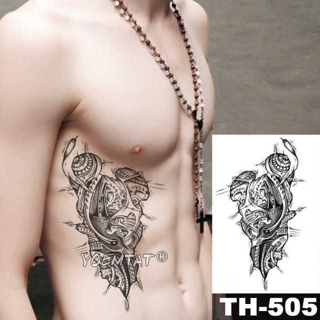 Gladiator Temporary Tattoo Sticker Flower Waterproof Big Modern Womens Mens Body Tattoo Luxury Design