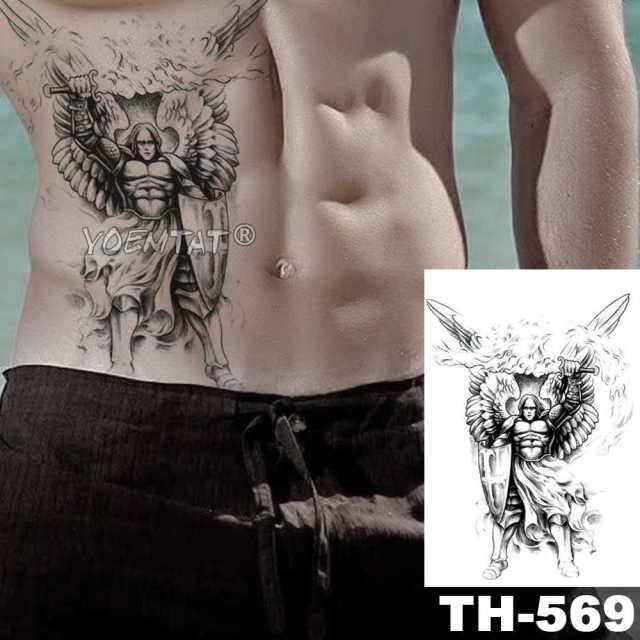 Gladiator Temporary Tattoo Sticker Flower Waterproof Big Modern Womens Mens Body Tattoo Luxury Design