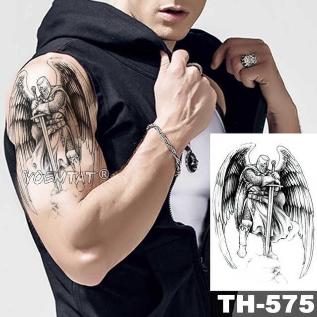 Gladiator Temporary Tattoo Sticker Flower Waterproof Big Modern Womens Mens Body Tattoo Luxury Design